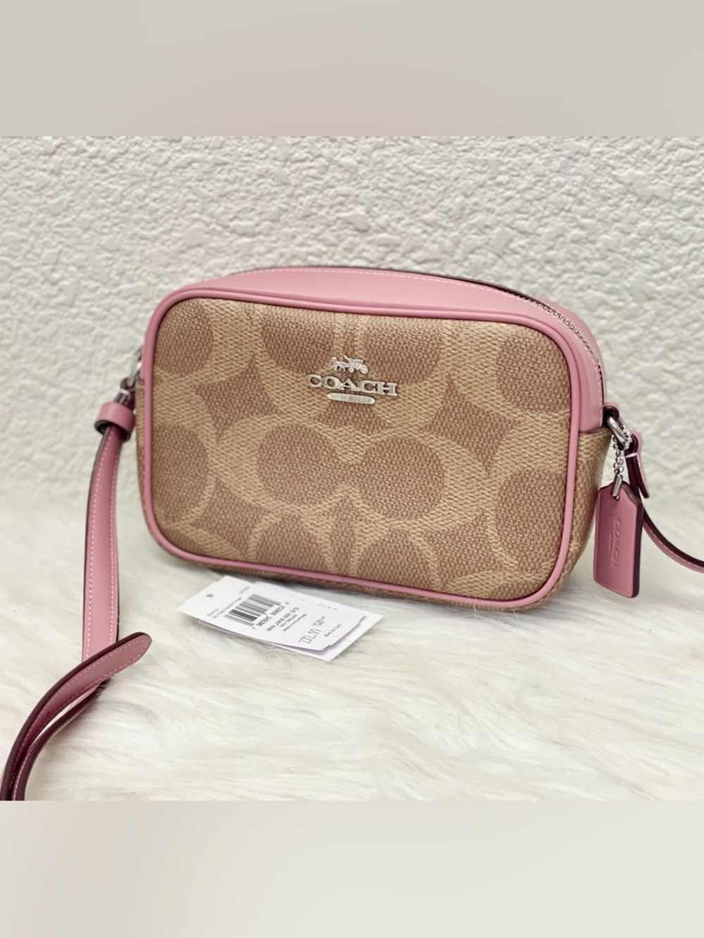 Coach Mini Jamie Camera Bag In Maxi Signature Canvas CCO12 Dusty Pink